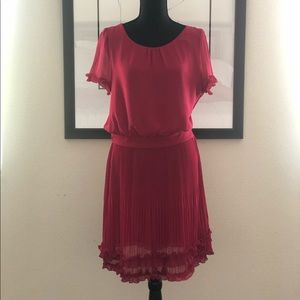 Raspberry Red Chiffon dress from NEXT UK. Size 6